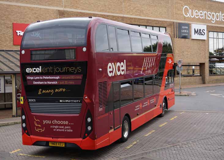 First Eastern Counties Scania N250UD ADL Enviro400City 36905